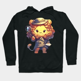 Kawaii detective lion cat Hoodie